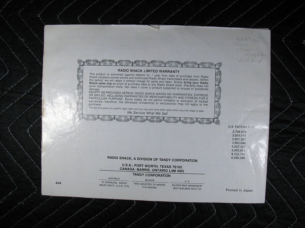 Genuine Realistic PRO-2003 Programmable AM/FM Scanning Receiver Manual