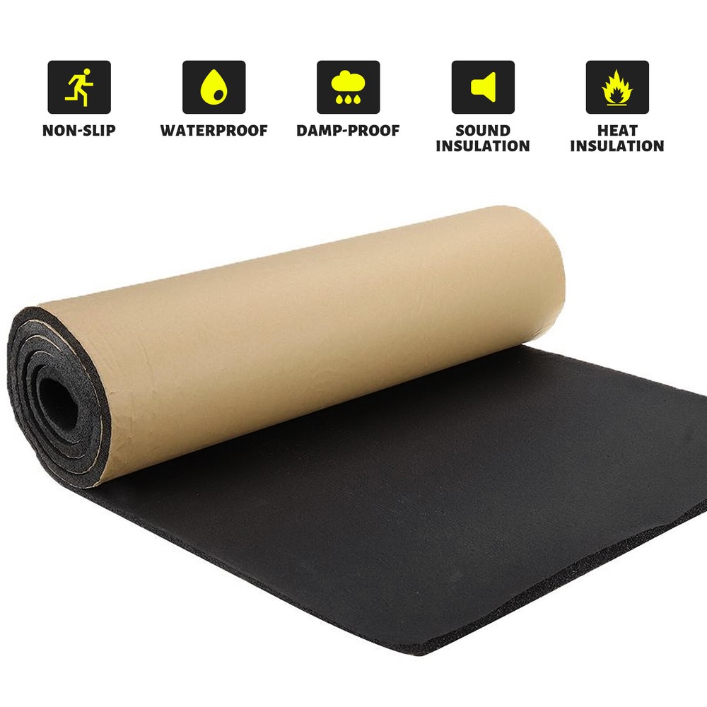 5Sqft Black Foam Sheet Self Adhesive Rubber Padding Neoprene Sponge Rubber Mat
