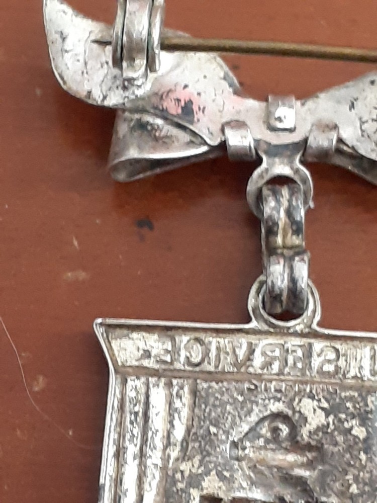 Vintage Sterling Silver USN In Service Navy Dangle Shield