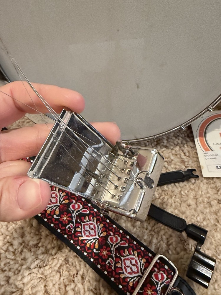 Mitchell MBJ200 Mahogany 5 String Banjo + Crossrock Bag + Strings Bundle READ