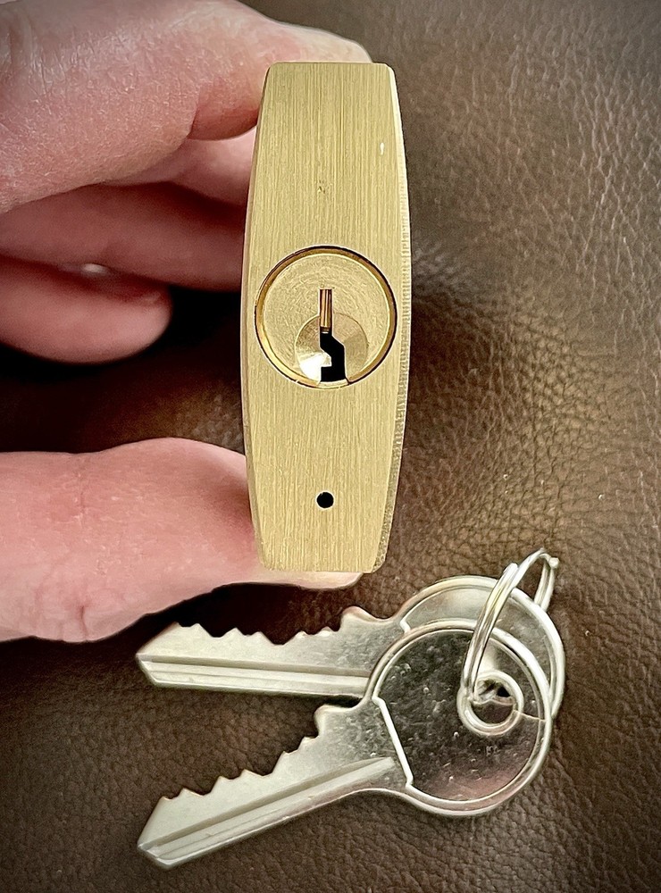 Brass Cutaway Padlock w/ 2 Keys. Locksmith Locksport