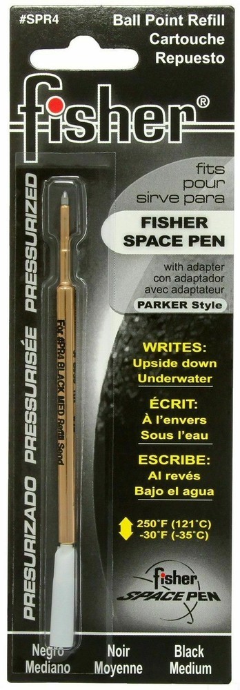 Fisher Space Pen 2 pack Refills  SPR4 Pressurized Cartridge - Black Ink - Medium