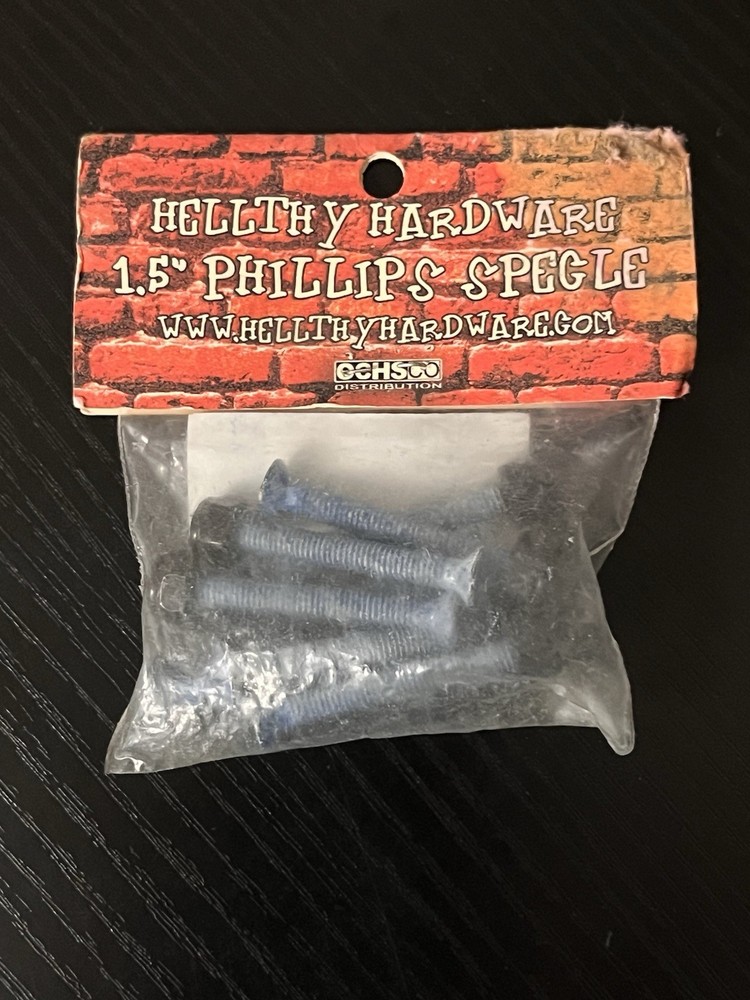 Hellthy Hardware Skateboard Mounting Hardware Phillips 1.5" blue/black NEW