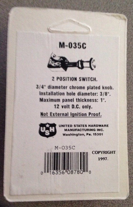 Classic Car/Boat Restoration Two Position Push/Pull Auto/Marine Switch