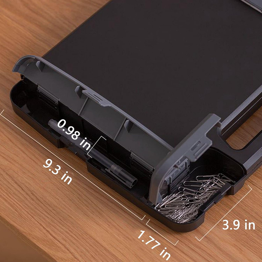 Portable Clipboard Folder with Storage, Plastic Storage Case with Side-Opening,