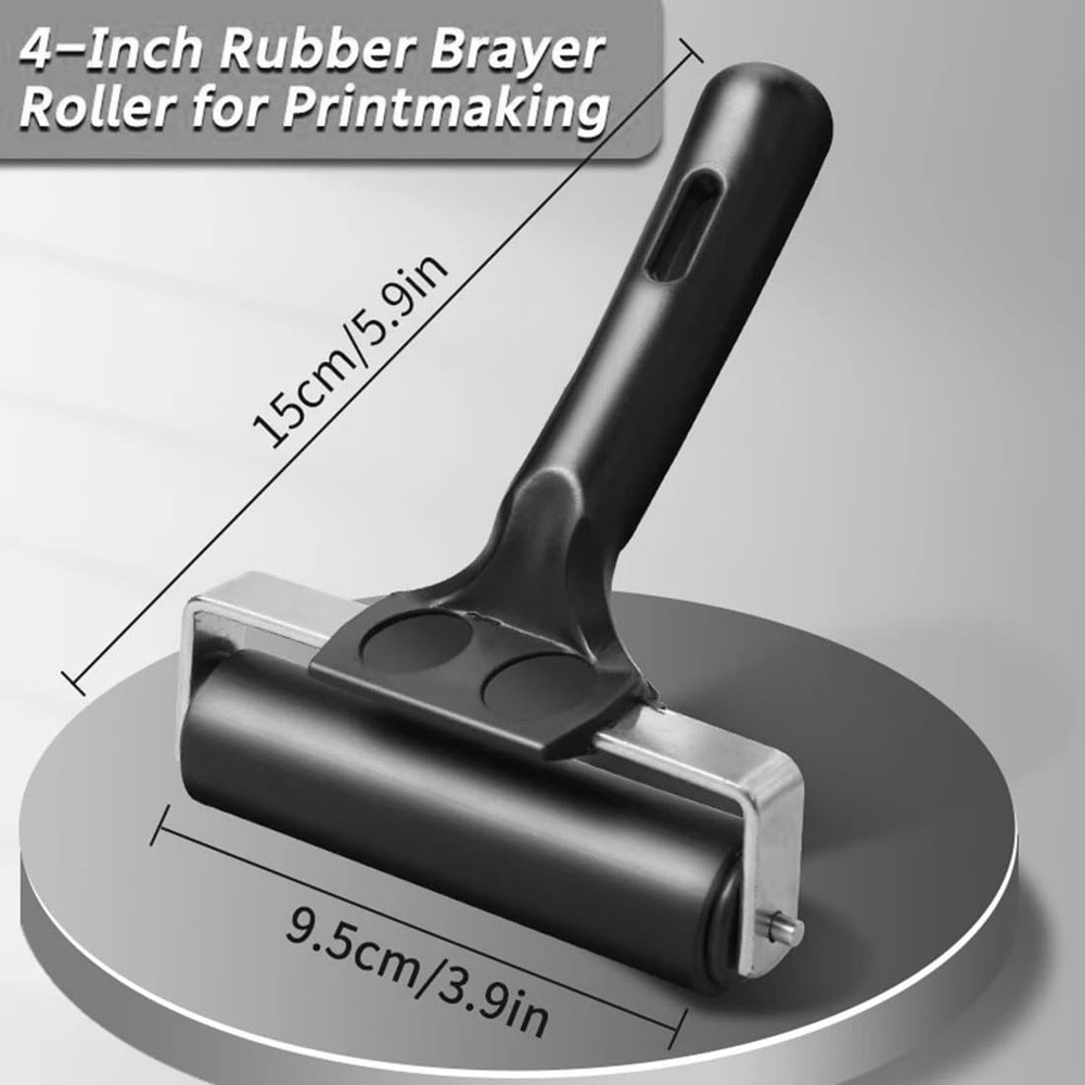 4 Inch Brayer Roller Printmaking Rubber Press Roller Diamond Paiting Roller