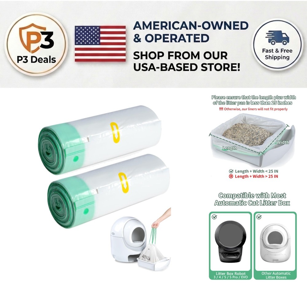 40  Plastic Litter Box Liners - Ideal for Automated Litter Boxes