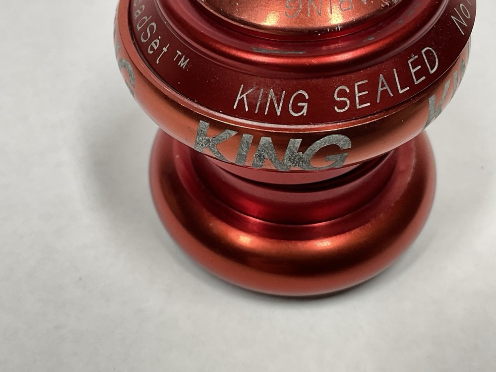 Chris King NoThreadSet 1 1/8 Threadless Headset Red Complete Smooth Serviced