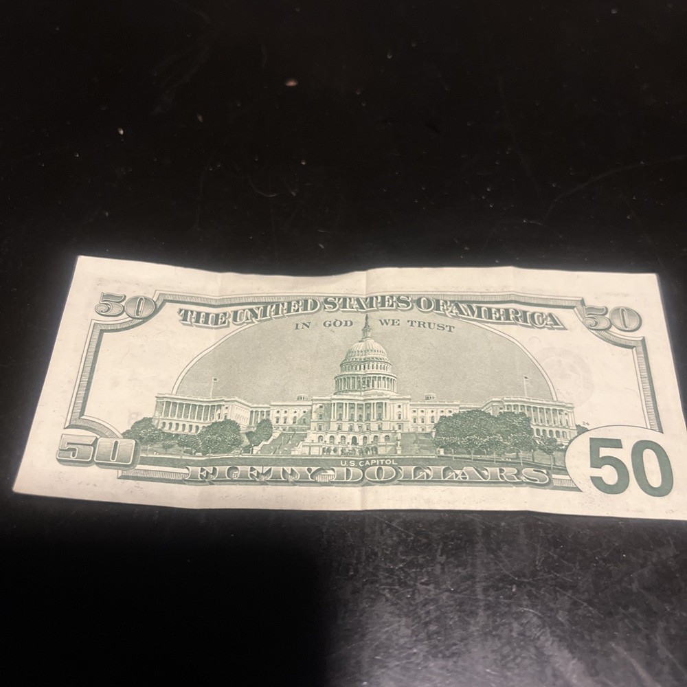 1996 RARE FIND $50 Dollar Bill (NOTE) Error Miscut