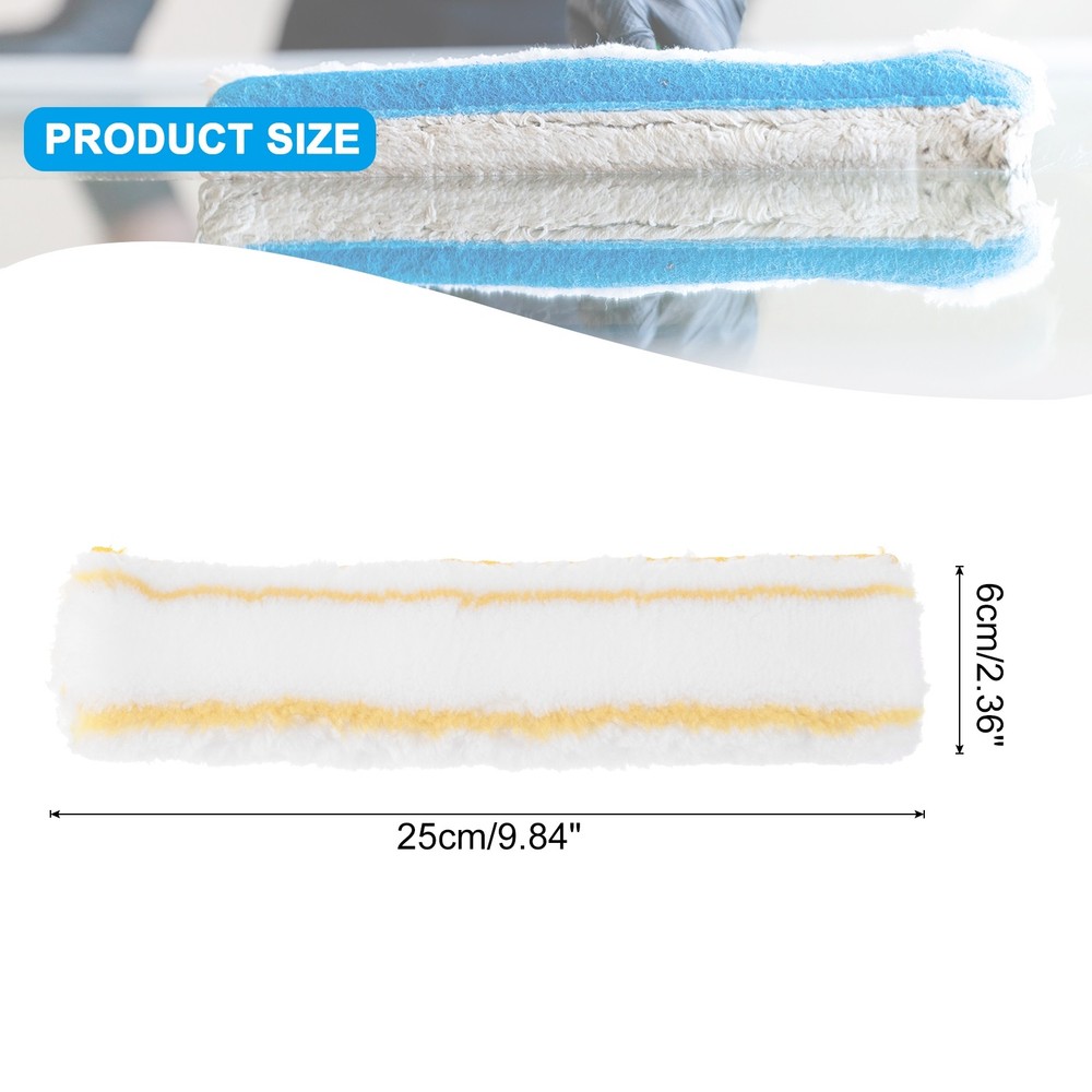 Microfiber Window Scrubber Replacement Head 9.84" Yellow/White