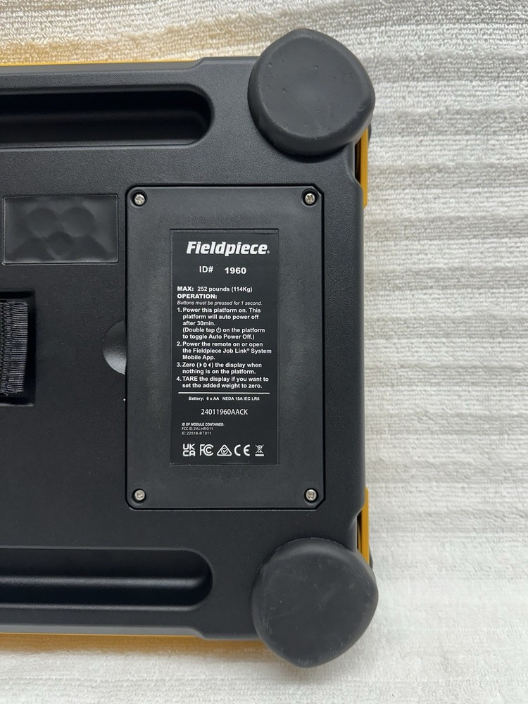 Fieldpiece SR47 Wireless Refrigerant Scale with Remote 252 LBS Capacity