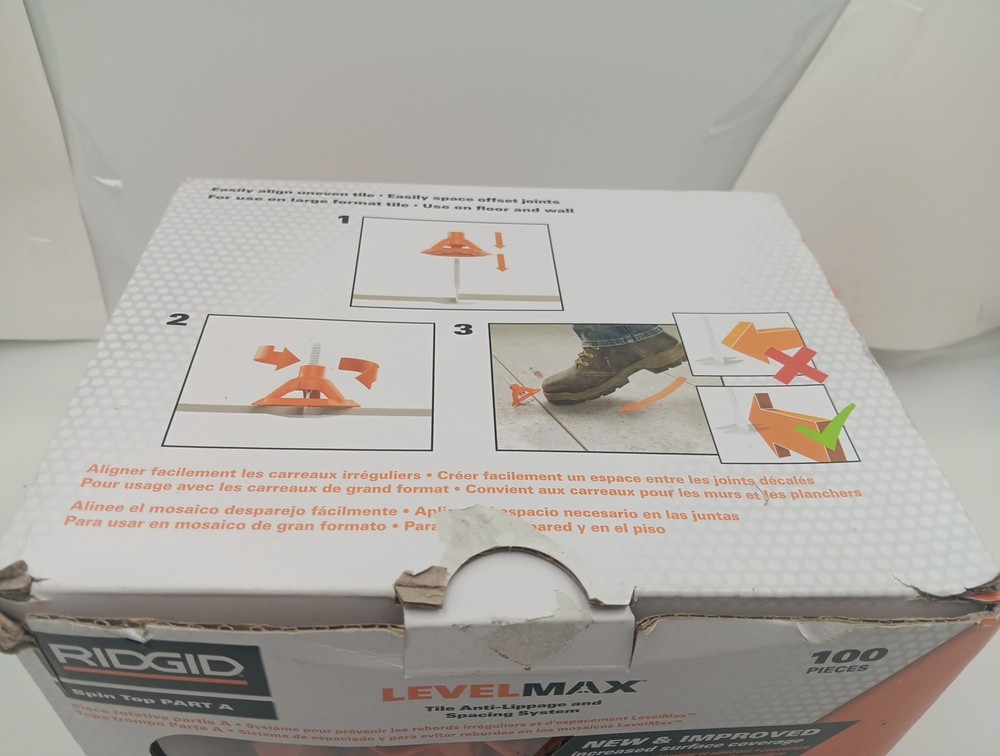 Rigid LevelMax Tile Lippage Reduction Spacing System Top Only Part A 100-Pack