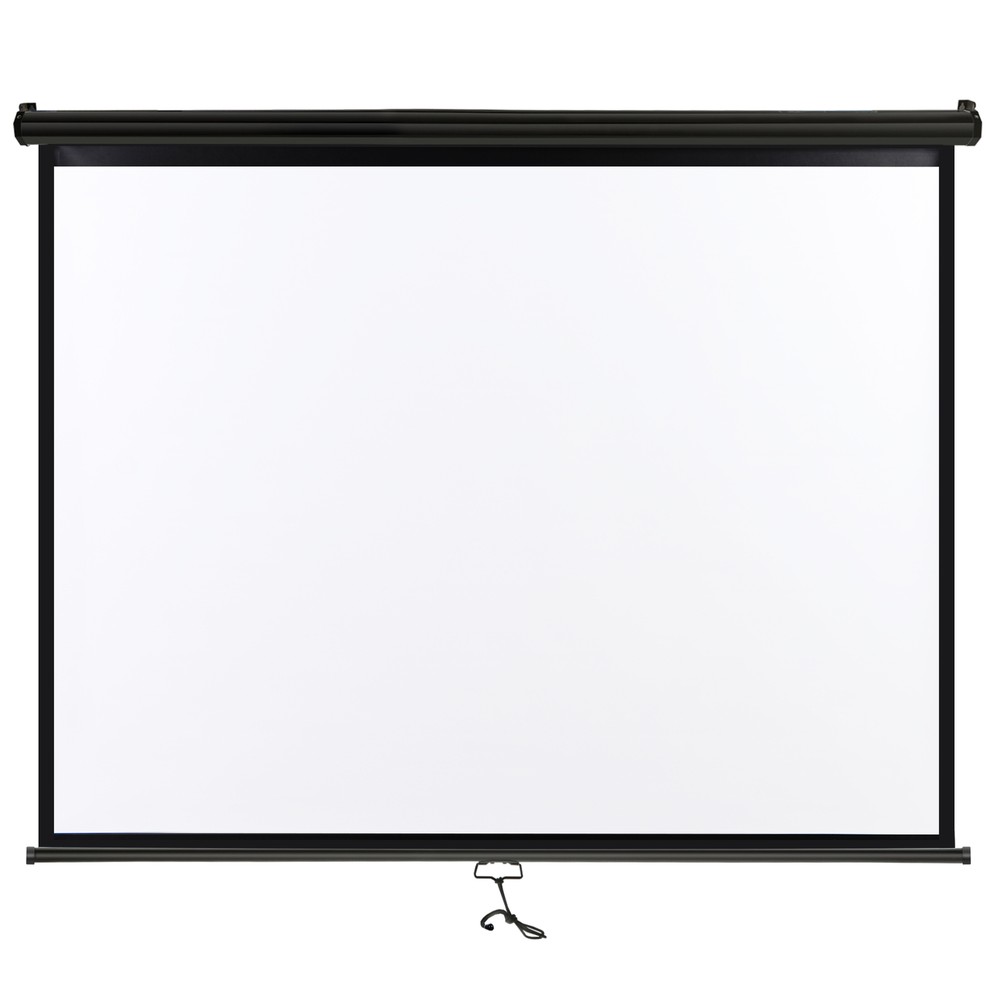 72" Roll Down Pull Down Projection Projector Screen 4:3 HD Movie Theater Black