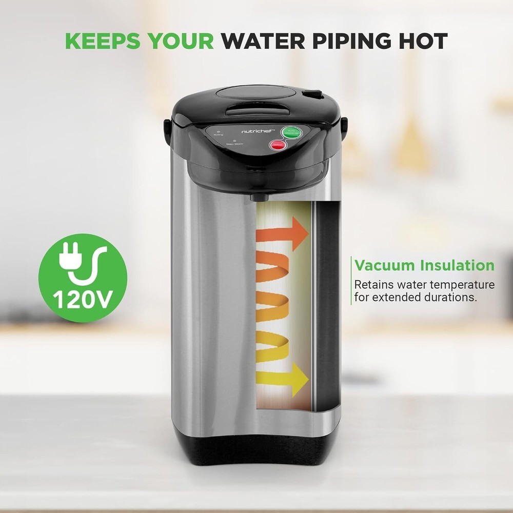 5-Quart Electric Kettle & Hot Pot with 3 Dispensing Options for Effortless Use