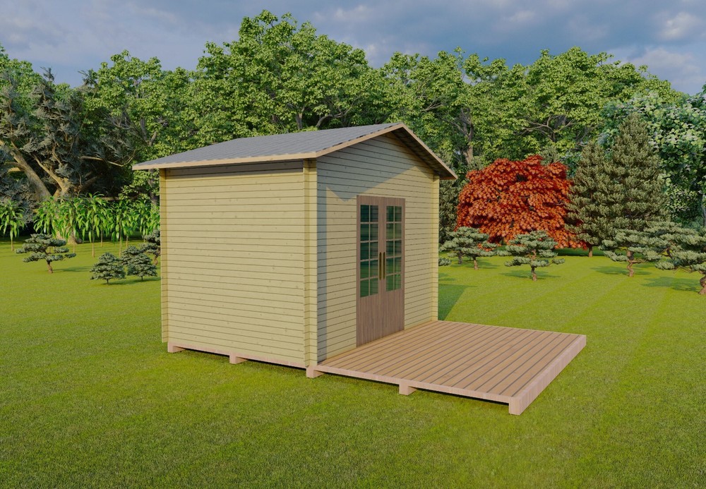 12'x8' Wood Shed Building Plans – DIY Instructions with Elevations, Framing