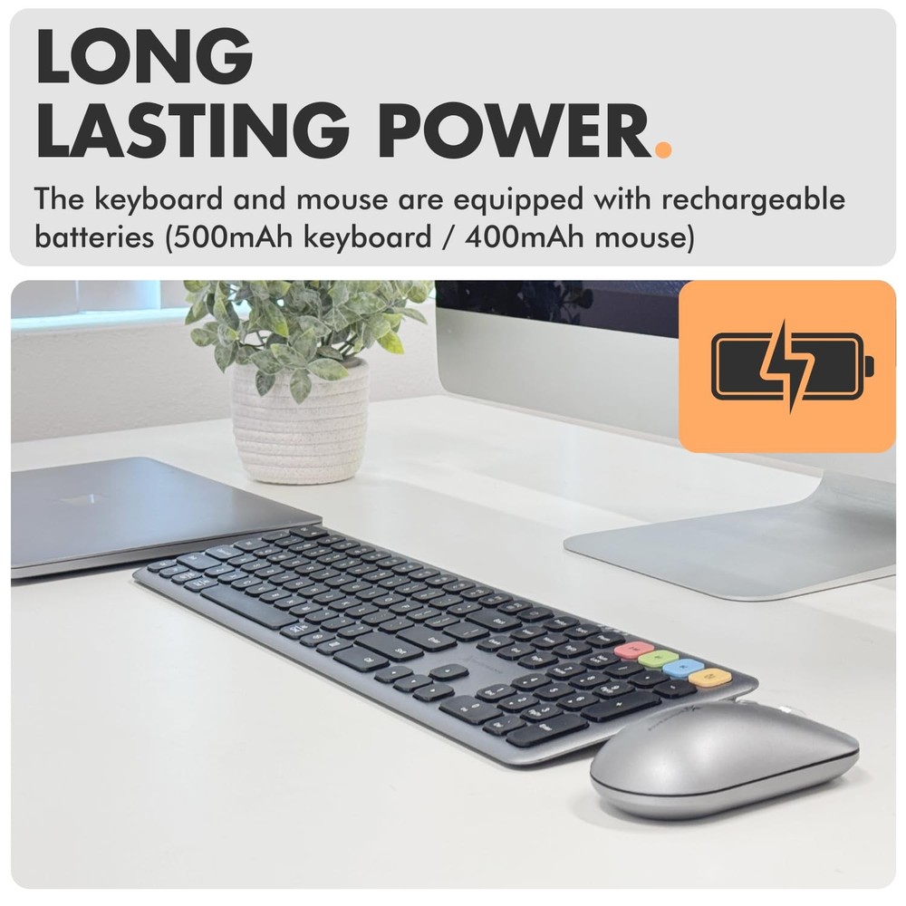 X9 Bluetooth Keyboard and Mouse Combo (Bluetooth, 2.4Ghz, USB C Wired) - Slim...