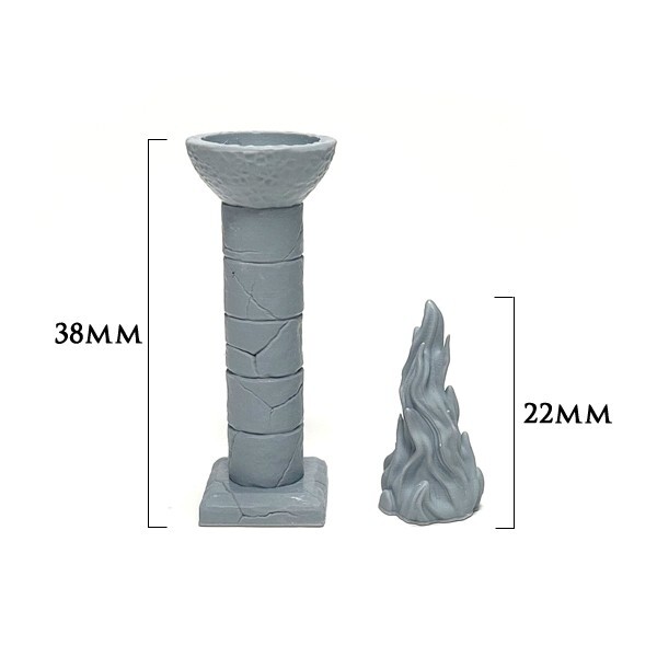Fire Pillars / Miniature Accessories / Gaming Scenery Terrain / Dioramas