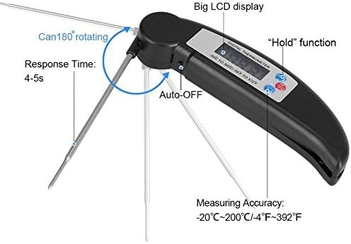 Digital Instant Read Meat Thermometer for Grill & Kitchen | 4.5" Probe