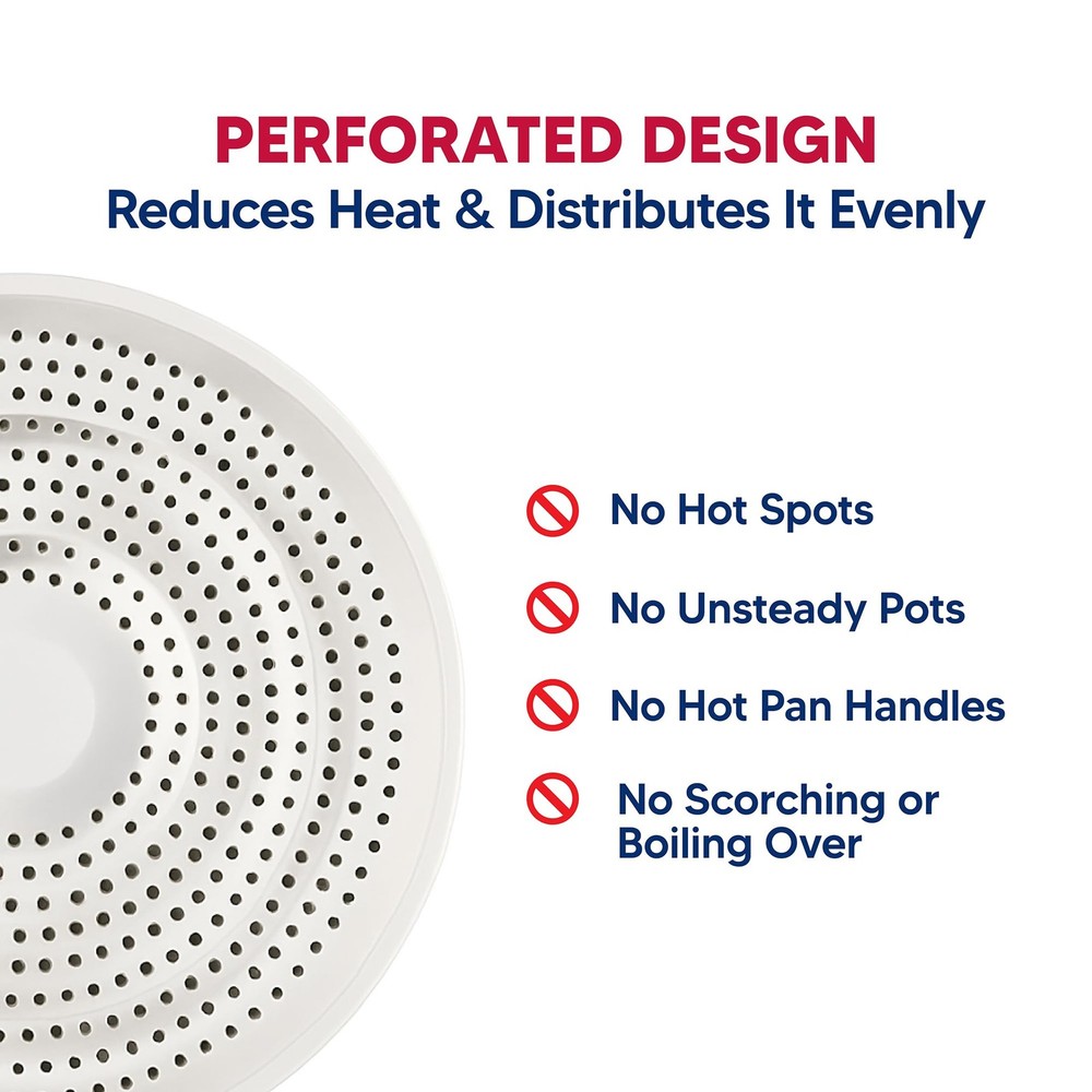 Heat Diffuser Reducer Flame Guard With Removable Handle, Stainless Steel, Dis...