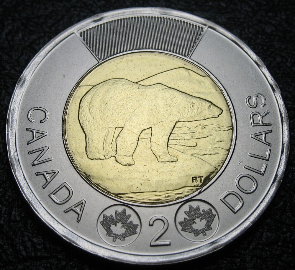 Canada 2016 $2 Polar Bear BU ( From a new roll )