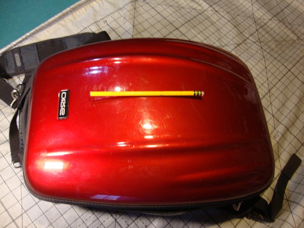Axio Back Pack RED Hardshell Motorcycle / Bike Protective pack has top strap