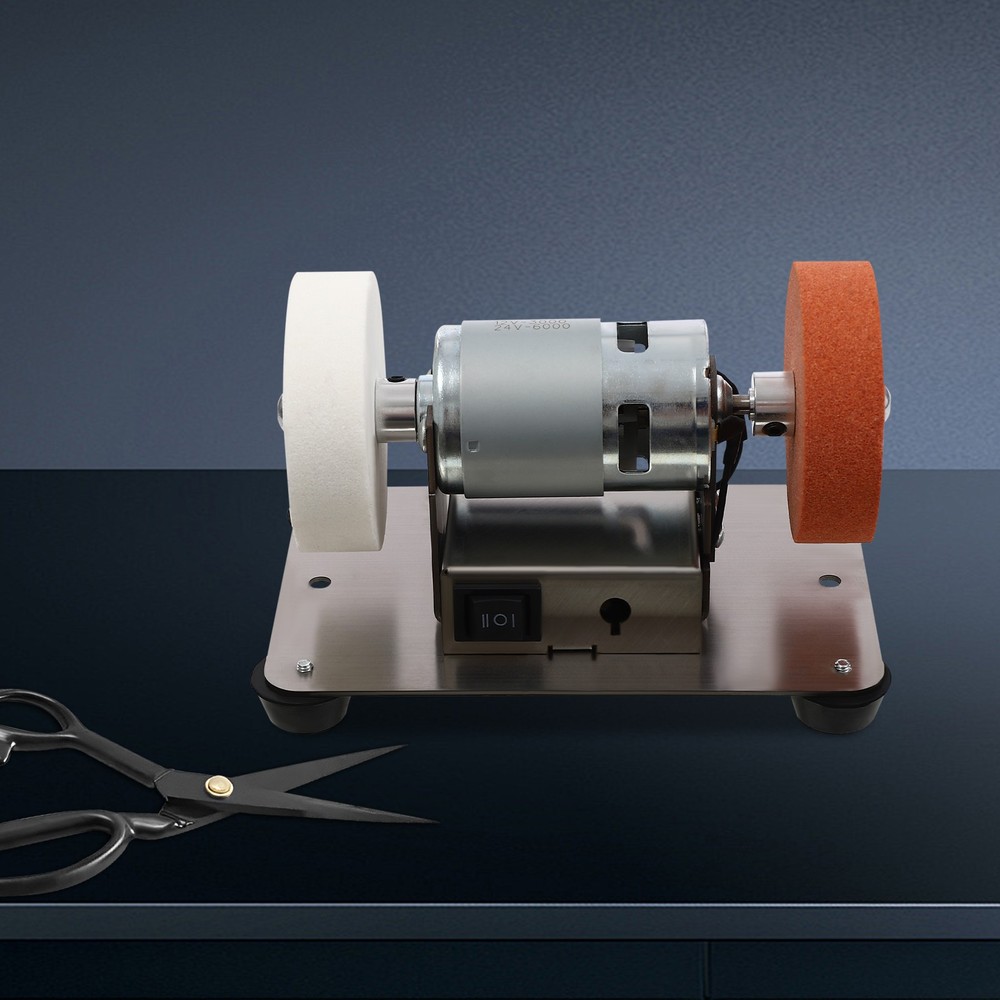 Adjustable Electric Benchtop Sander with Variable Speed Grinding Wheels