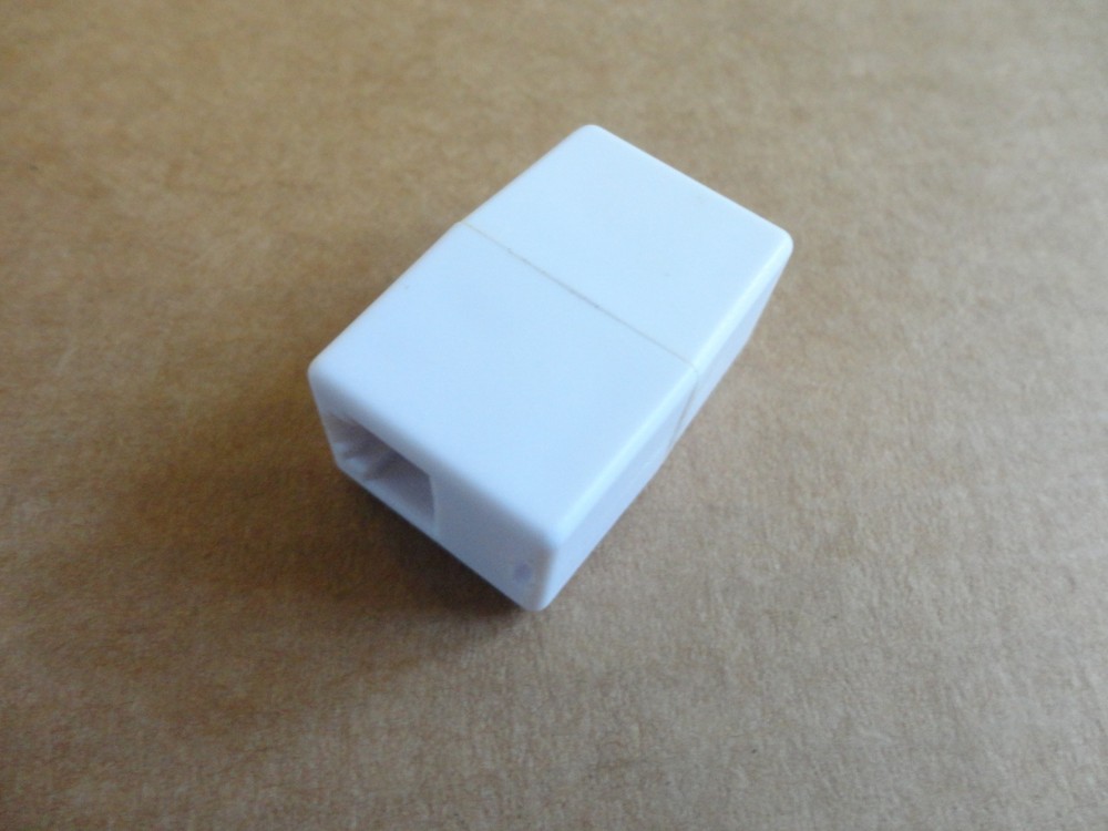 10 pc. Modular Telephone Inline DoubleJack Coupler Adapter, RJ11-4C6P, White