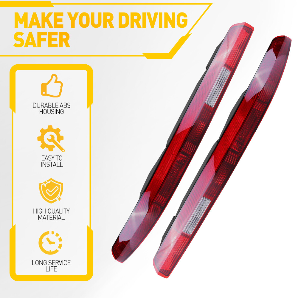 Pair Rear Bumper Stop Lamp Light Reflector For Audi Q7 2016 2017 2018 2019 2020