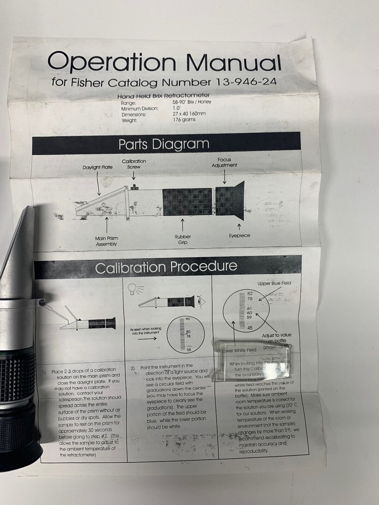 Fisher Scientific Hand Refractometer