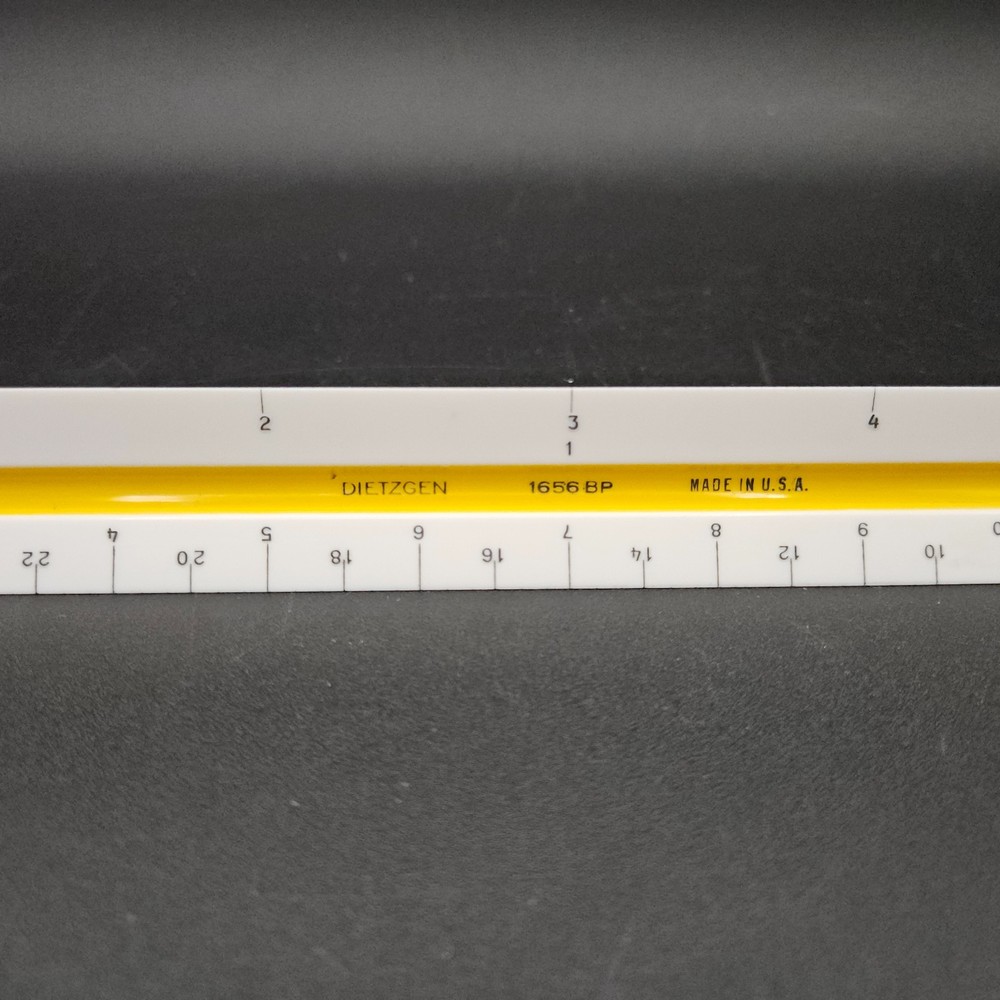 Vintage Dietzgen 1656 BP Triangular Scale Ruler Architecture Drafting