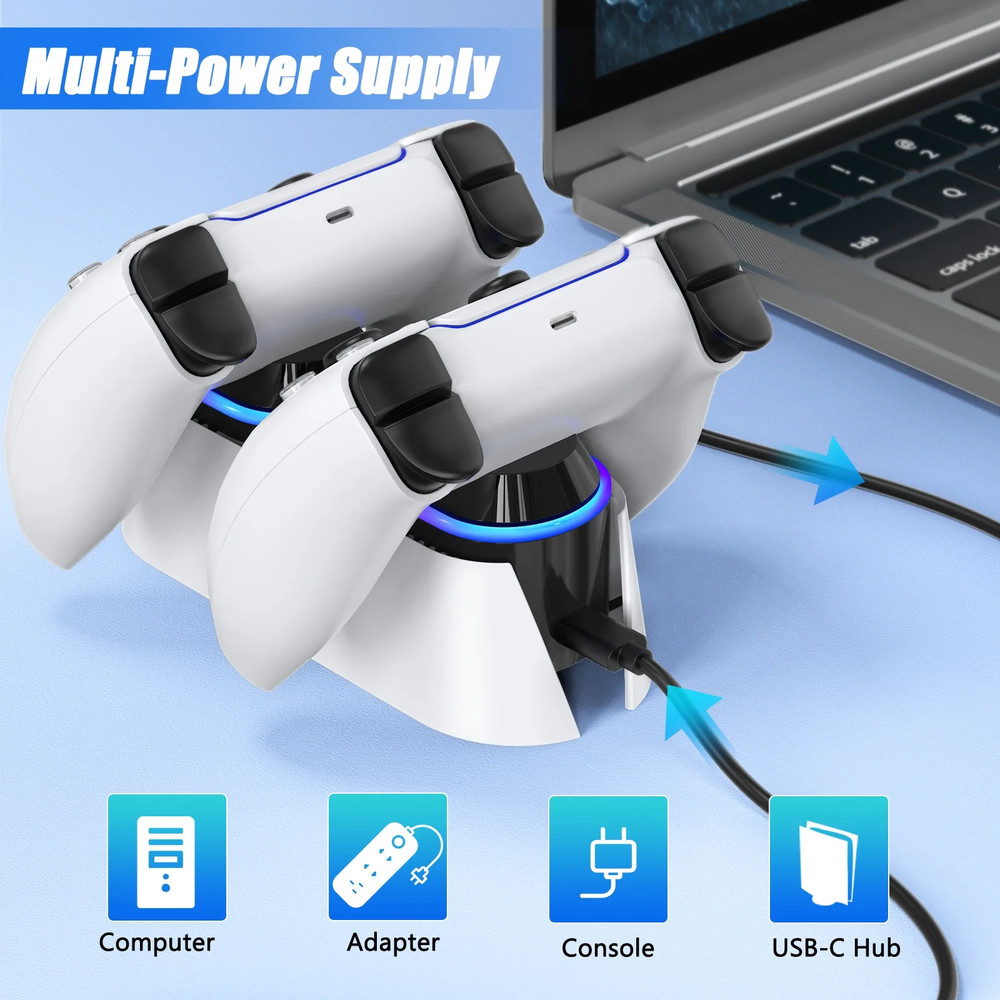 PS5 Controller Charging Station w/ LED, PlayStation5 DualSense Compatability NEW