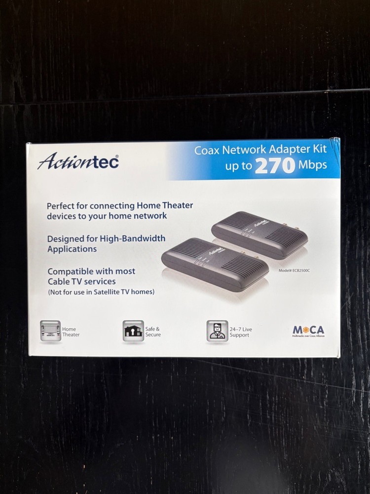 Actiontec ECB2500CK01 MoCA Network Adapter Kit 100mb