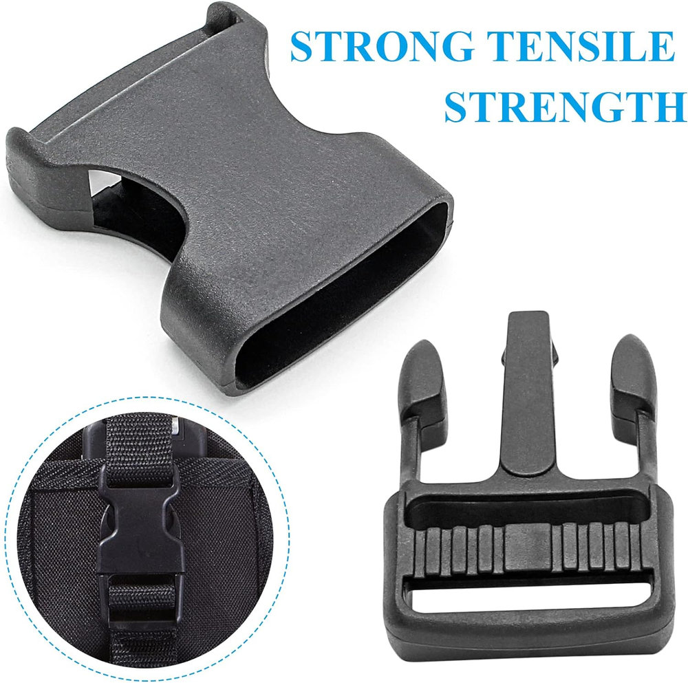 50 Pieces 1 Inch Quick Side Release Plastic Buckle, Heavy Duty Parachute Replace