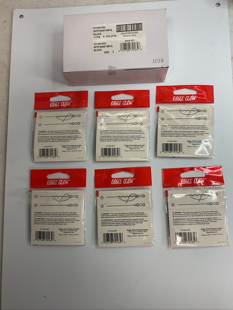 6pk Eagle Claw Barrel Snap Size 3 (01134-003) “Save”