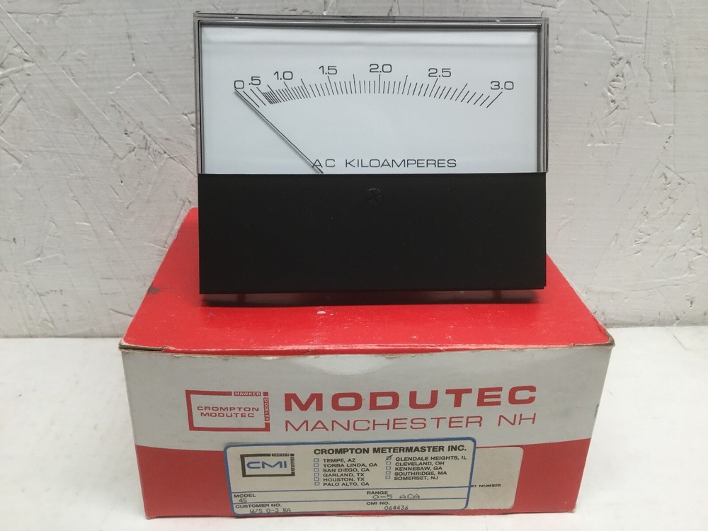 Crompton Modutec CMI 4S Panel Meter 0-3 AC Kiloamperes