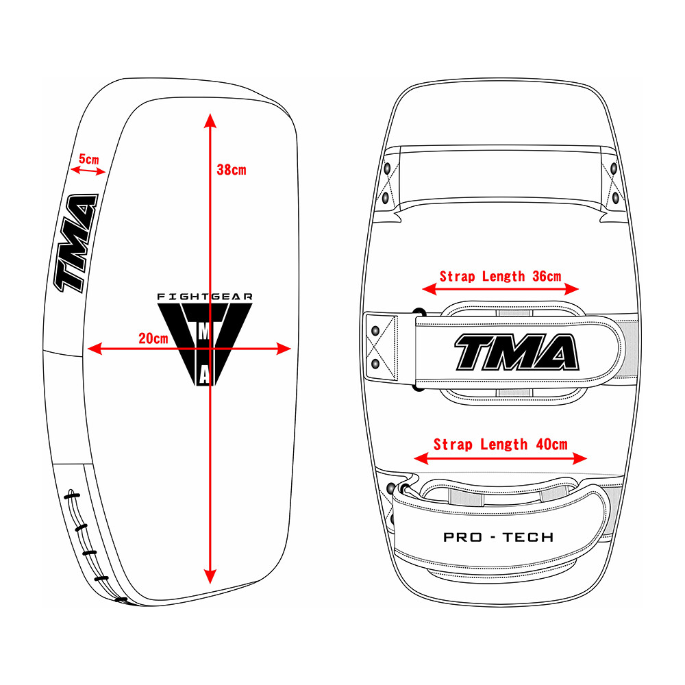 TMA Thai Pads Curved Kickboxing Muay Thai with Solid Handle Grip,Strike Shield