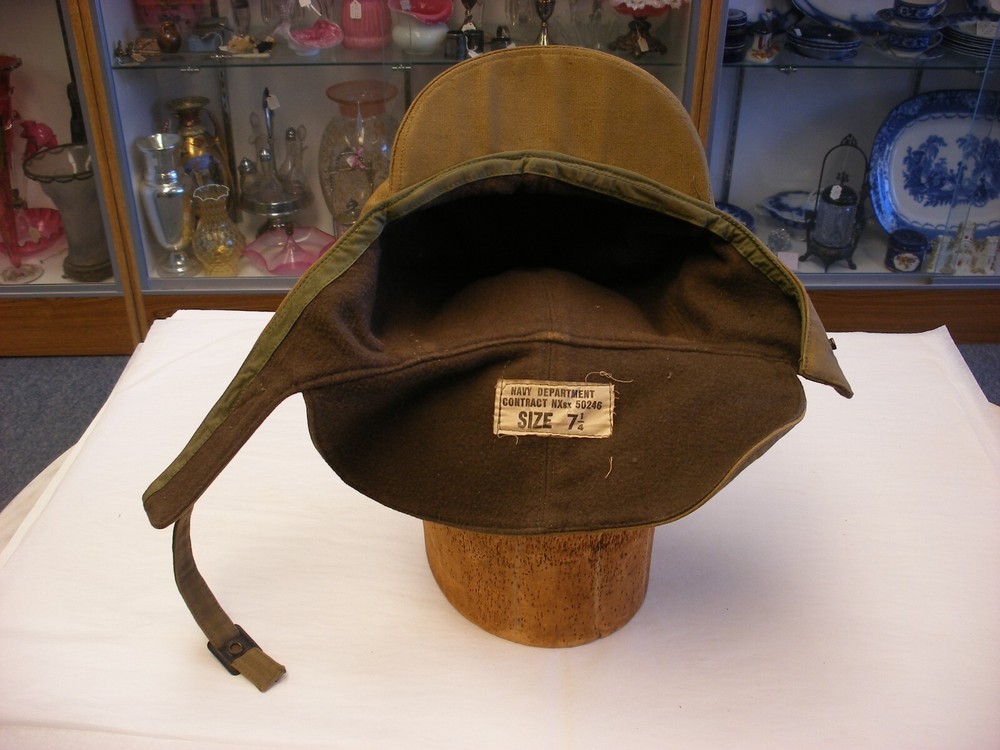 Vintage WW2 US Navy USN Deck Cap Hat - Size 7 1/4