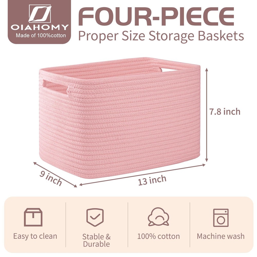 4 Pack Storage Baskets For Organizing Cube Storage Bins For Shelves Rectangle St