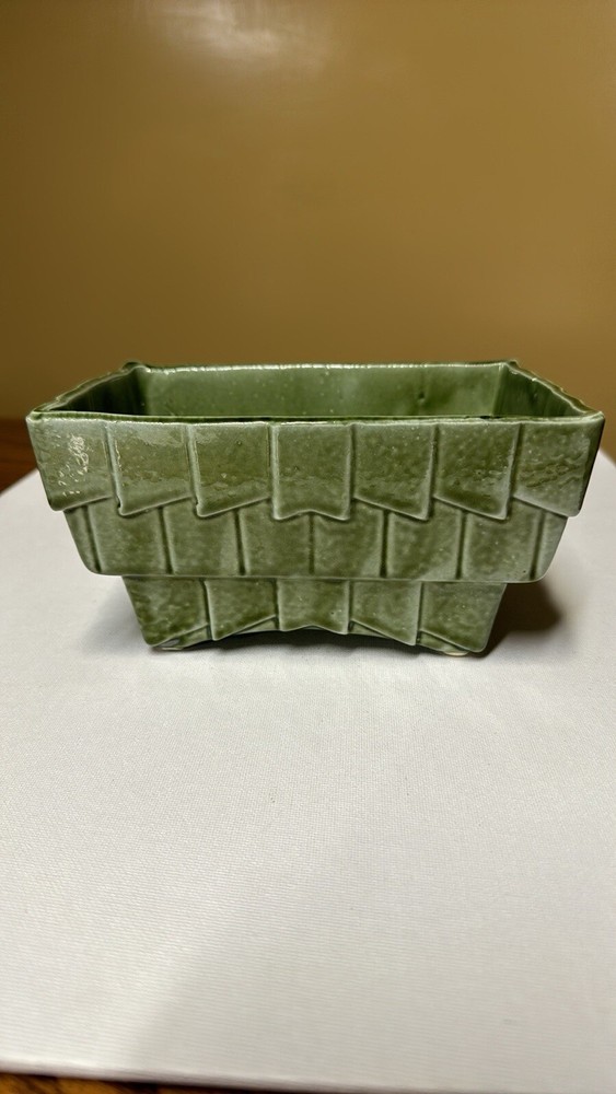 Cookson pottery USA green glazed rectangular planter CP-2807
