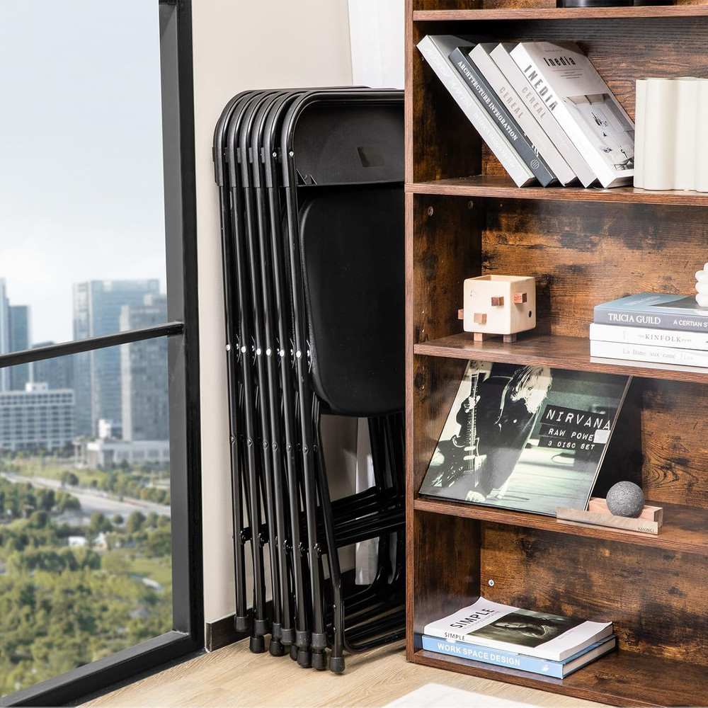 Folding Chairs Sets of 10, 330Lbs Plastic Stackable Portable Patio Dining Sets,