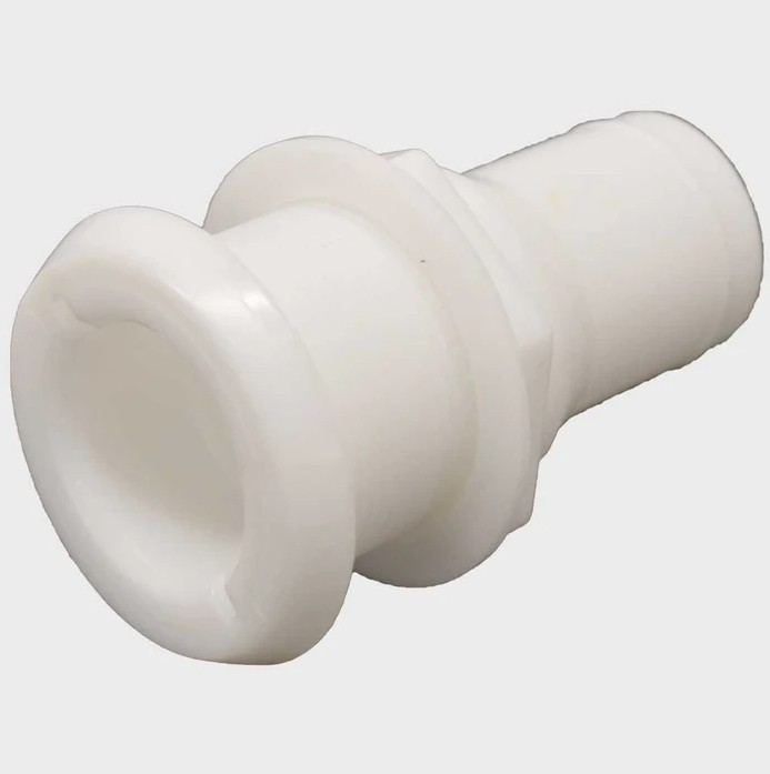 Perko White Plastic 301-8 Thru-Hull Connector Fitting For 1-1/2" Hose 0301008