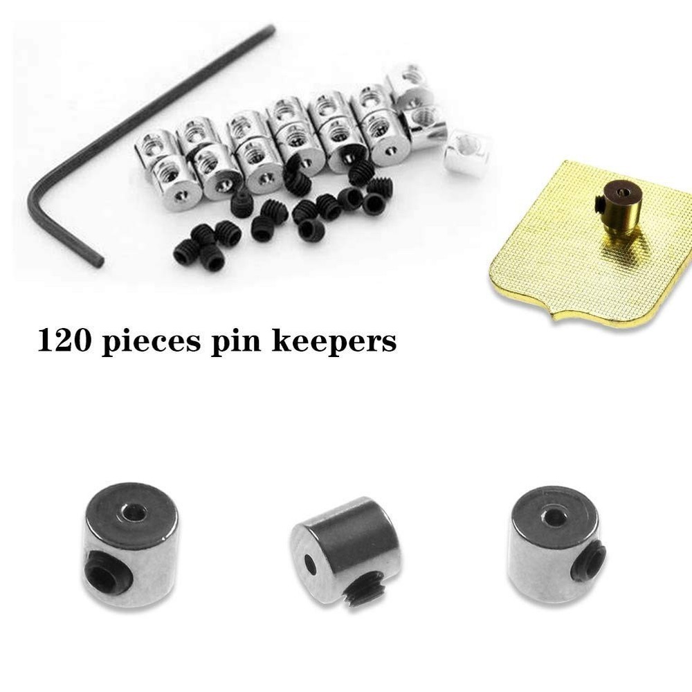 120 Pcs Pin Locks Pin Backs Locking Clasp Bulk with Wrench, Locking Pin Keepe...