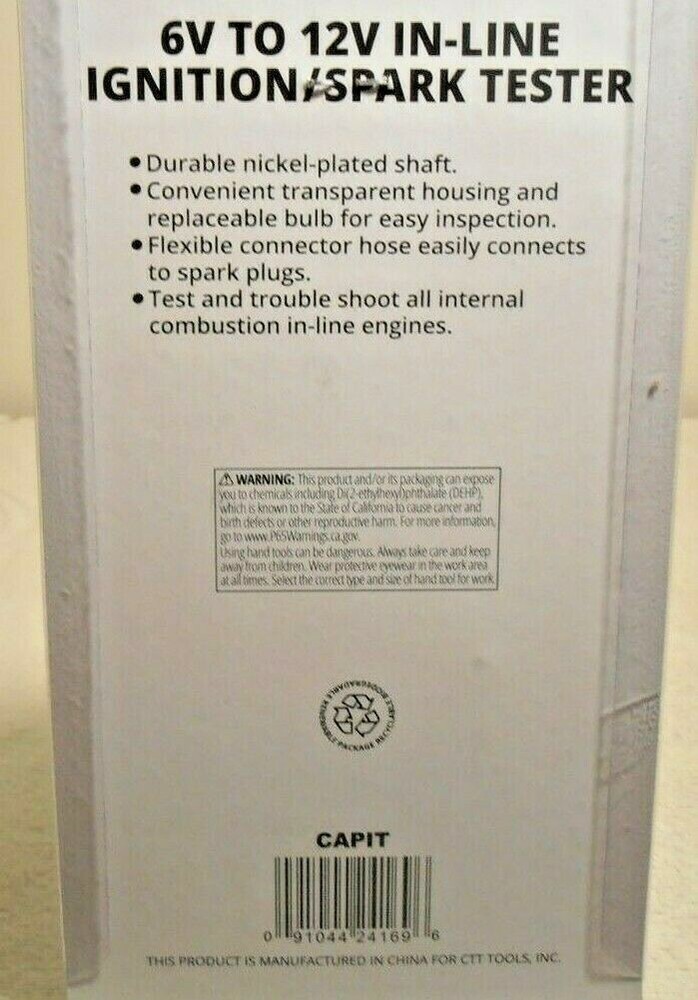 IGNITION SPARK TESTER 6VOLT TO 12 V.