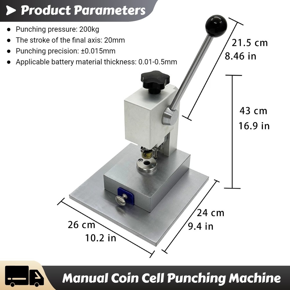 Manual Button Battery Positive ＆ Negative Electrode Pieces Punching Machine