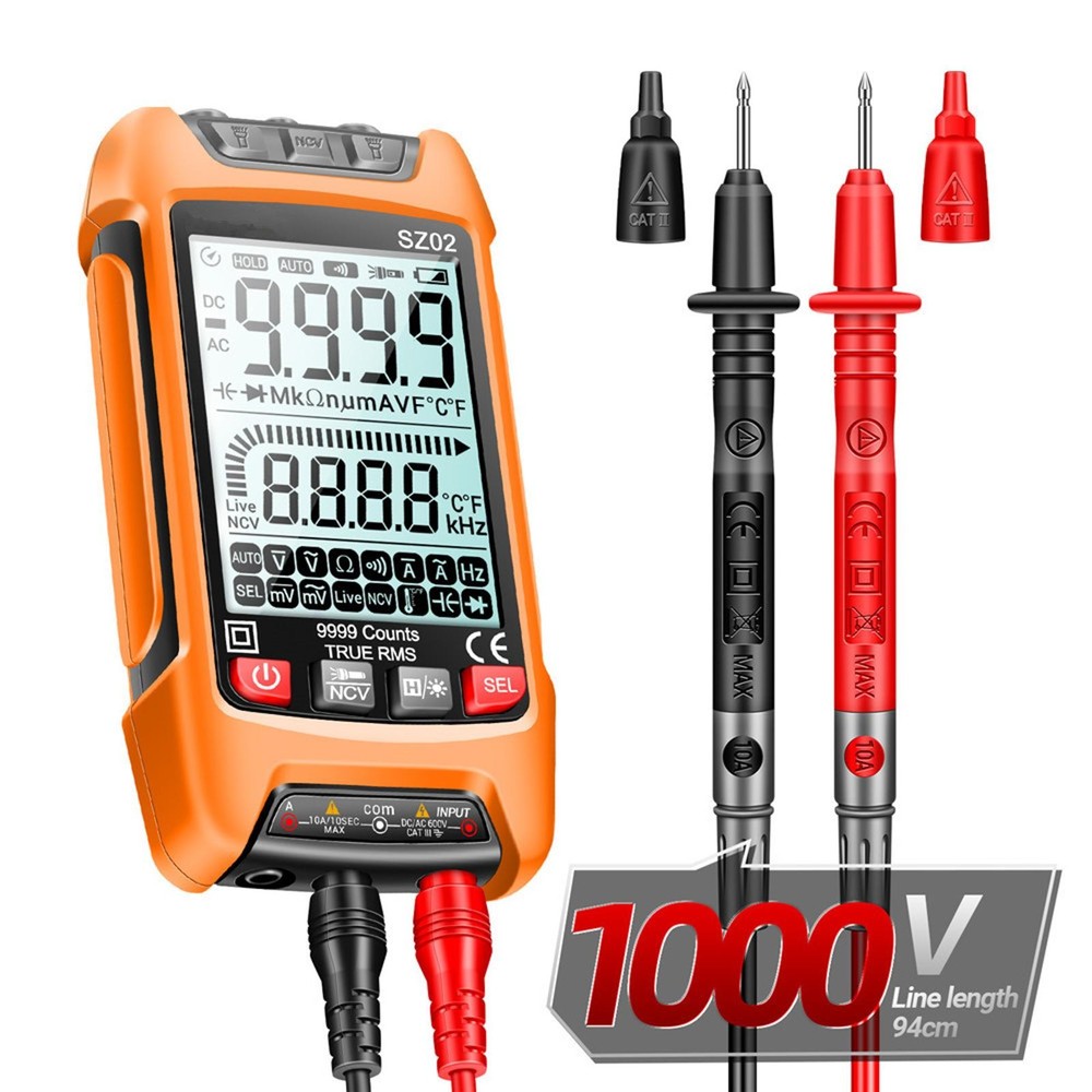 Digital Multimeter 9999 Counts Current Tester True RMS Auto Capacitance Meter rr
