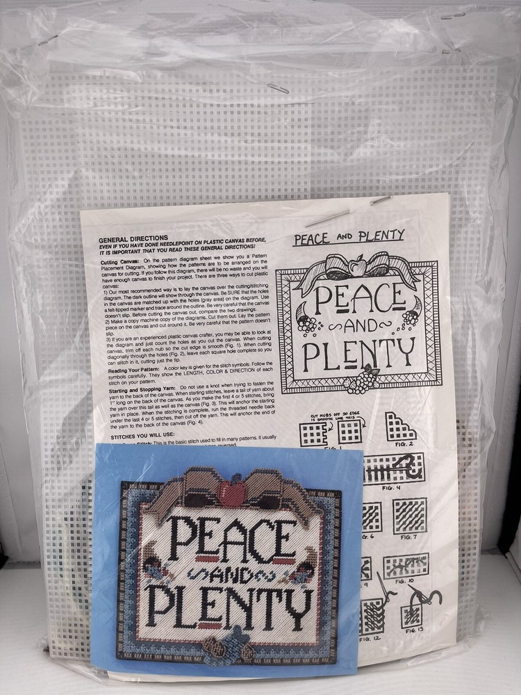 Needlepoint On Plastic Canvas Kit Peace And Plenty New
