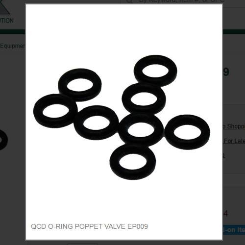 QCD O-RING POPPET VALVE EP009, Qty. 20, #  28007