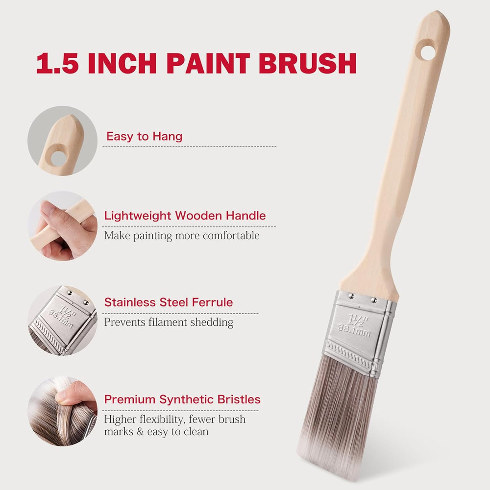 Mini Paint Roller Kit-13 Piece, 4-Inch Microfiber Paint Rollers with Ergonomic H