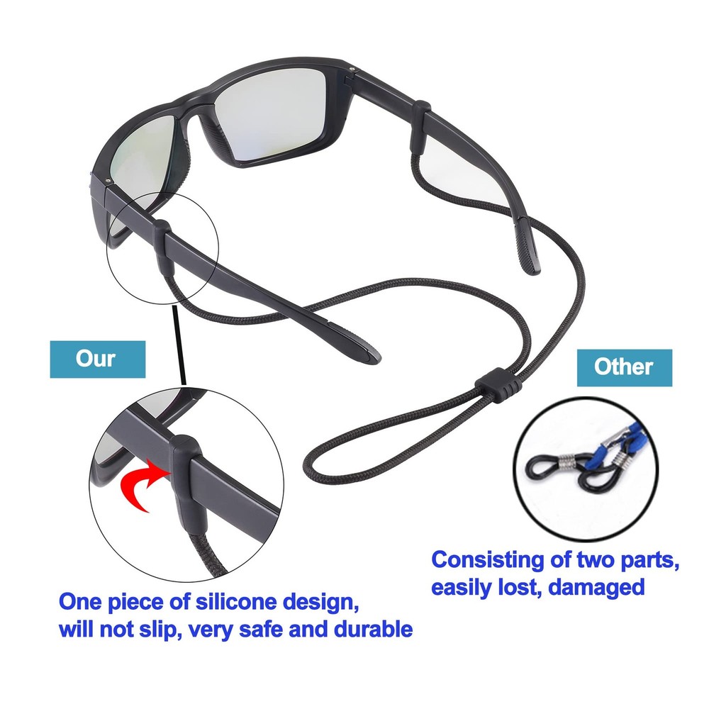Sunglass Strap, Eyeglasses String Holder Straps Cord, Standard, 3pcs Brown