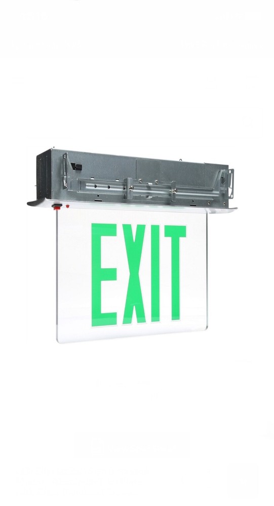 (A) EELP UR-EDGR1GCA -EM Recessed mount edge-Lit LED EXIT